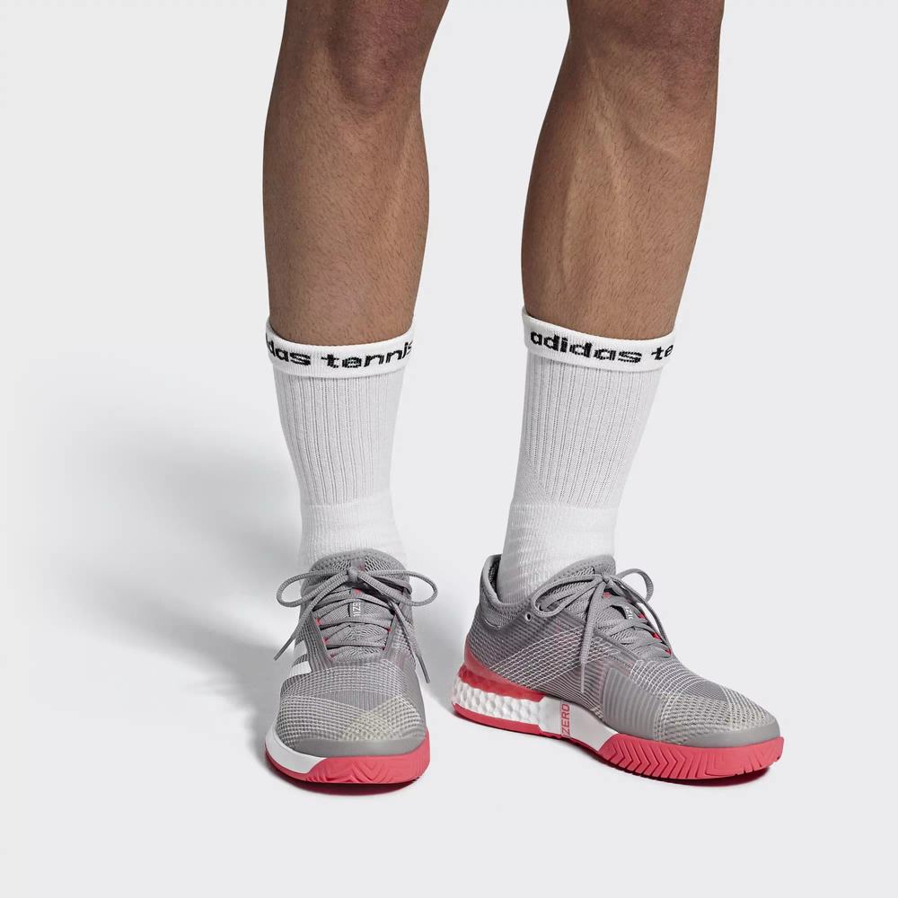 Adidas Adizero Ubersonic 3.0 Zapatillas De Tenis Grises Para Hombre (MX-26110)